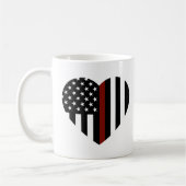 Thin Red Line Heart geformt American Flag Kaffeetasse (Links)
