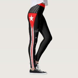 Thin Red Line Leggings, Amerika, Fireman Flag Leggings