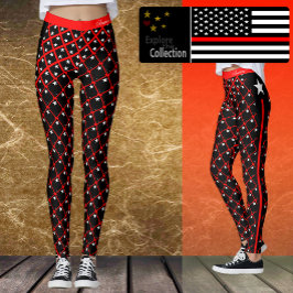 Thin Red Line Leggings, Fahnenmode, Amerika Leggings
