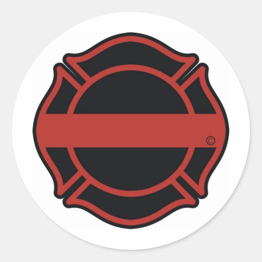 Thin Red Line Maltesse Cross Runder Aufkleber (Vorderseite)
