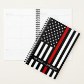 Thin Red Line Moderner Personalisierter Feuerwehrm Planer (Anzeige)