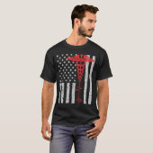 Thin Red Line Nurse Caduceus American Flag T-Shirt (Vorne ganz)