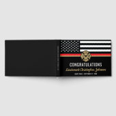 Thin Red Line Patriotic Firefighter Rentirement Gästebuch (Voll)