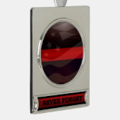 Thin Red Line Salute Flag Banner-Ornament Silber (Rechts)