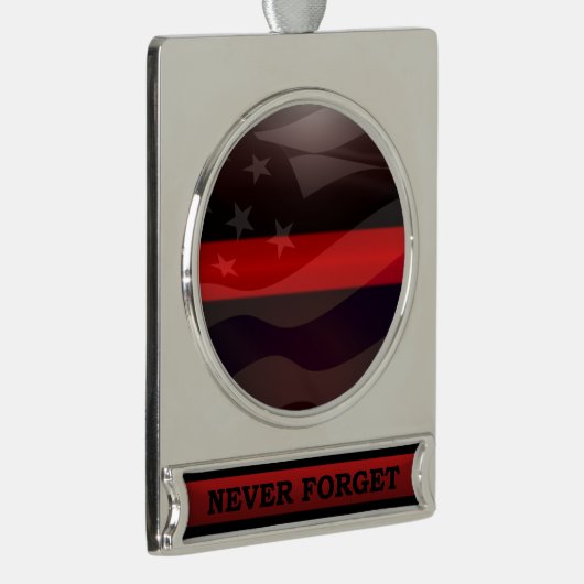 Thin Red Line Salute Flag Banner-Ornament Silber (Rechts)