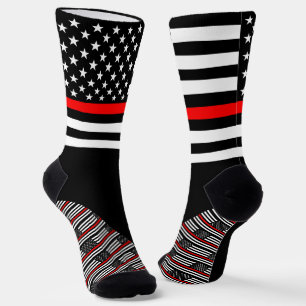 Thin Red Line Socken, amerikanische Flaggenfarben, Socken