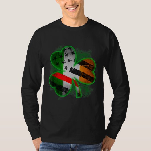 Thin Red Line St Patricks Day Irish Clover T-Shirt (Vorderseite)