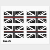Thin Red Line UK Flag Rechteckiger Aufkleber (Blatt)