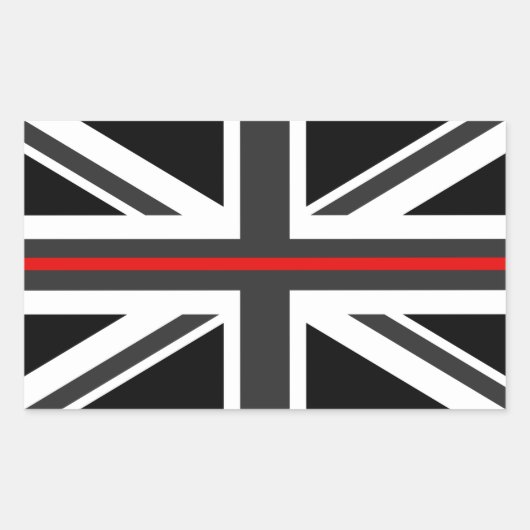 Thin Red Line UK Flag Rechteckiger Aufkleber (Vorderseite)