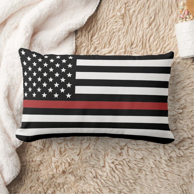 Thin Red Line USA Flag Feuerwehrmann Lendenkissen (Decke)