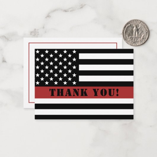 Thin Red Line USA Flag Firefighter Aufwertung Mitteilungskarte (Vorderseite/Rückseite Beispiel)