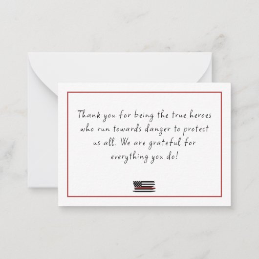 Thin Red Line USA Flag Firefighter Aufwertung Mitteilungskarte (Rückseite)
