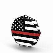 Thin Red Line USA Flag Firefighter Fire Department Fotoblock (Rechts)