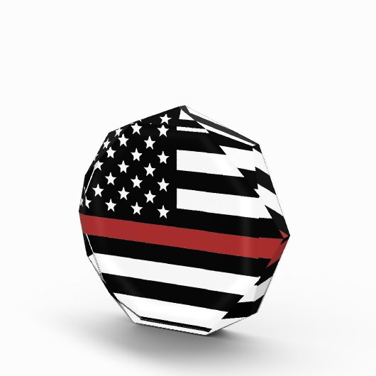 Thin Red Line USA Flag Firefighter Fire Department Fotoblock (Rechts)