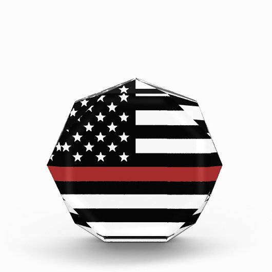 Thin Red Line USA Flag Firefighter Fire Department Fotoblock (Vorderseite)