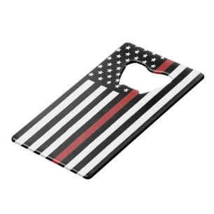 Thin Red Line USA Flag Firefighter Fire Department Geldbeutel Flaschenöffner