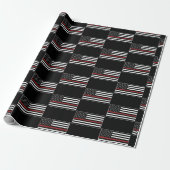 Thin Red Line USA Flag Firefighter Fire Department Geschenkpapier (Ungerollt)