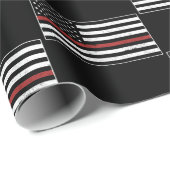 Thin Red Line USA Flag Firefighter Fire Department Geschenkpapier (Rolleneckpunkt)