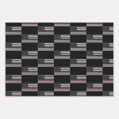 Thin Red Line USA Flag Firefighter Fire Department Geschenkpapier Set (Vorderseite)