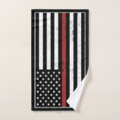 Thin Red Line USA Flag Firefighter Fire Department Handtuch (Handtuch)