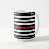 Thin Red Line USA Flag Firefighter Fire Department Kaffeetasse (VorderseiteRechts)