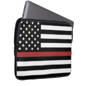 Thin Red Line USA Flag Firefighter Fire Department Laptopschutzhülle (Vorne Rechts)