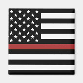 Thin Red Line USA Flag Firefighter Fire Department Magnet (Vorne)