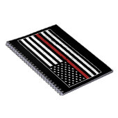 Thin Red Line USA Flag Firefighter Fire Department Notizblock (Rechte Seite)