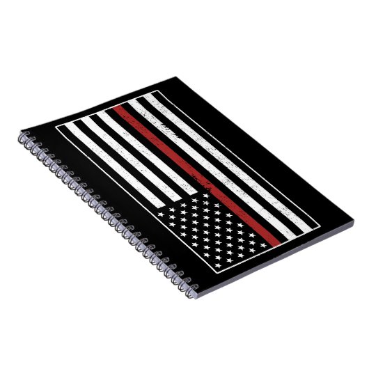 Thin Red Line USA Flag Firefighter Fire Department Notizblock (Rechte Seite)