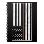 Thin Red Line USA Flag Firefighter Fire Department Notizblock (Vorderseite)