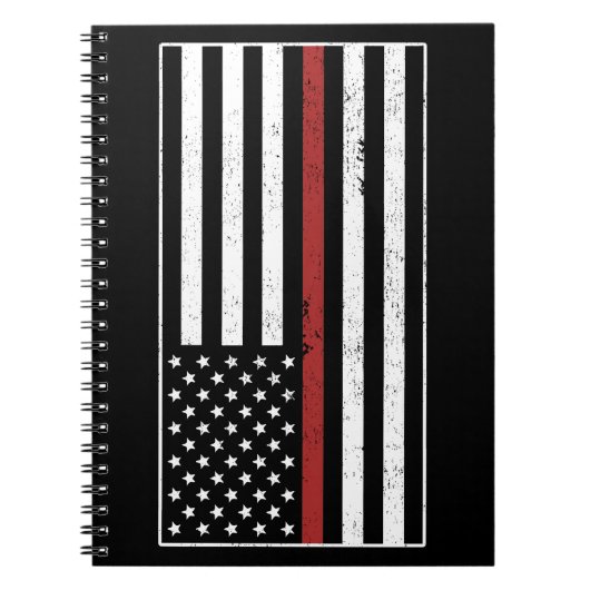 Thin Red Line USA Flag Firefighter Fire Department Notizblock (Vorderseite)