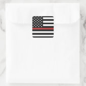 Thin Red Line USA Flag Firefighter Fire Department Quadratischer Aufkleber (Tasche)