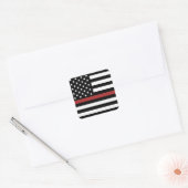 Thin Red Line USA Flag Firefighter Fire Department Quadratischer Aufkleber (Umschlag)