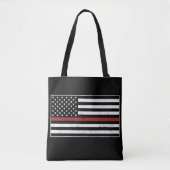 Thin Red Line USA Flag Firefighter Fire Department Tasche (Vorderseite)
