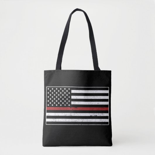 Thin Red Line USA Flag Firefighter Fire Department Tasche (Vorderseite)