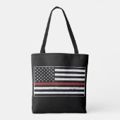 Thin Red Line USA Flag Firefighter Fire Department Tasche (Rückseite)