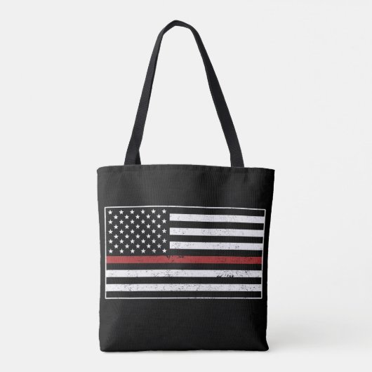 Thin Red Line USA Flag Firefighter Fire Department Tasche (Rückseite)
