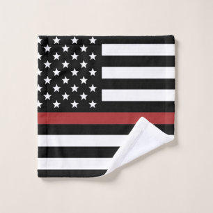 Thin Red Line USA Flag Firefighter Fire Department Waschlappen