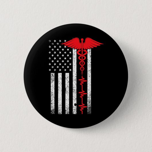 Thin Red Line Usa Flag Nurse Button (Vorderseite)