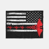 Thin Red Line Usa Flag Nurse Fleecedecke (Vorderseite (Horizontal))