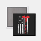 Thin Red Line Usa Flag Nurse Magnet (Vorderseite/Rückseite)