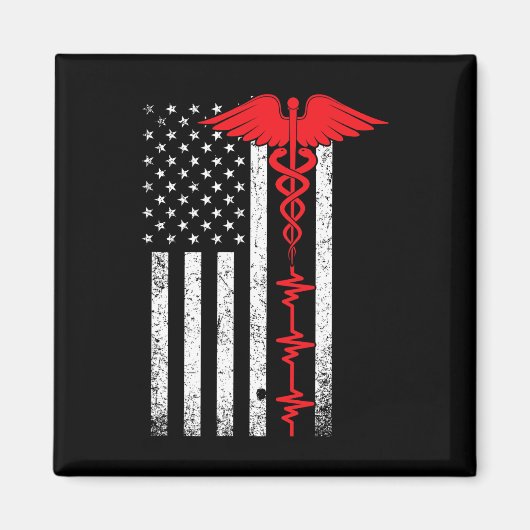 Thin Red Line Usa Flag Nurse Magnet (Vorne)