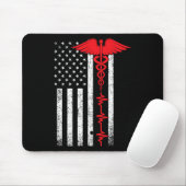 Thin Red Line Usa Flag Nurse Mousepad (Mit Mouse)