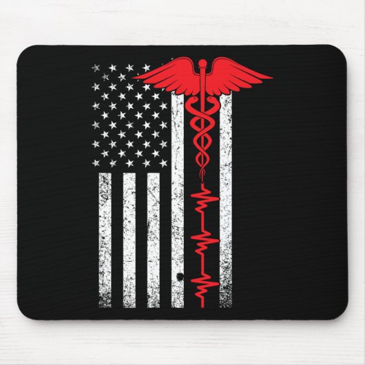 Thin Red Line Usa Flag Nurse Mousepad (Vorne)