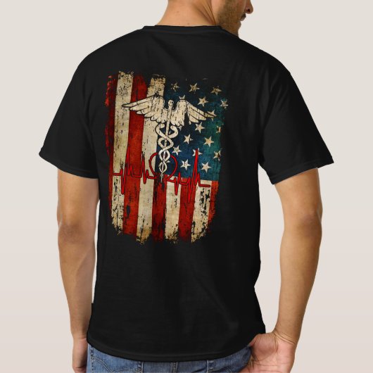 Thin Red Line USA Flag Nurse T-Shirt (Rückseite)