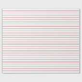 Thin Red Strips auf weißem Party oder Weihnachten Geschenkpapier (Flach)