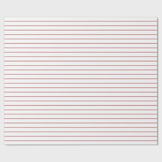 Thin Red Strips auf weißem Party oder Weihnachten Geschenkpapier (Flach)