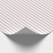 Thin Red Strips auf weißem Party oder Weihnachten Geschenkpapier (Ecke)
