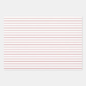 Thin Red Strips auf weißem Party oder Weihnachten Geschenkpapier Set (Vorderseite 3)