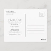 Thin-Script-Abschluss Save the Date Postkarte (Rückseite)